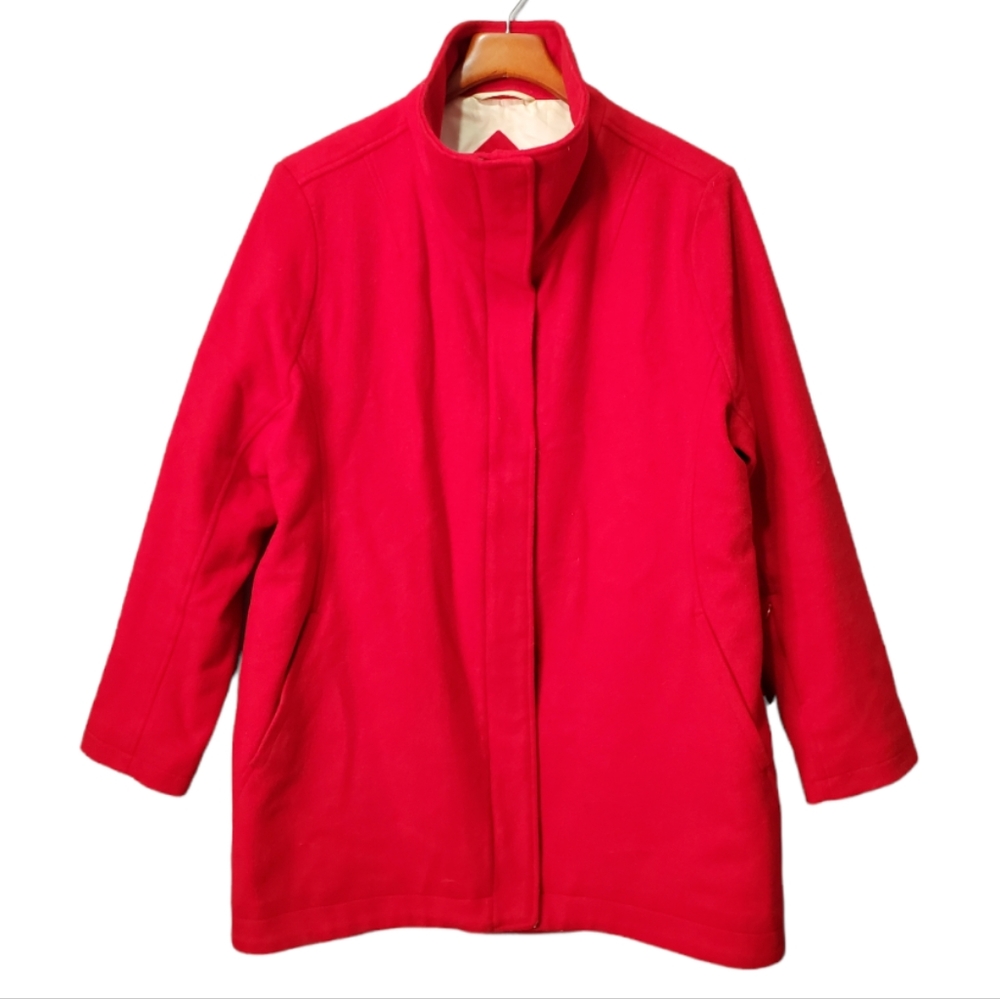 Pendleton Bright Red Wool Peacoat